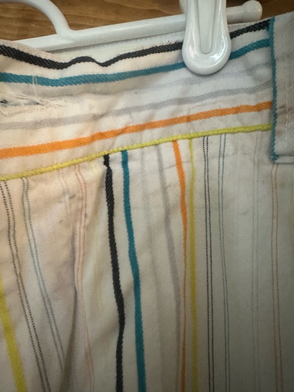 Rocawear White Cargo Shorts with Multicolor Stripes